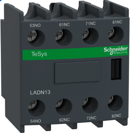 Schneider Auxiliary Contact Block LAD N11, Auxiliary Electrical Contact for Remote Indication or Control, Compatible with Contactors and Switches